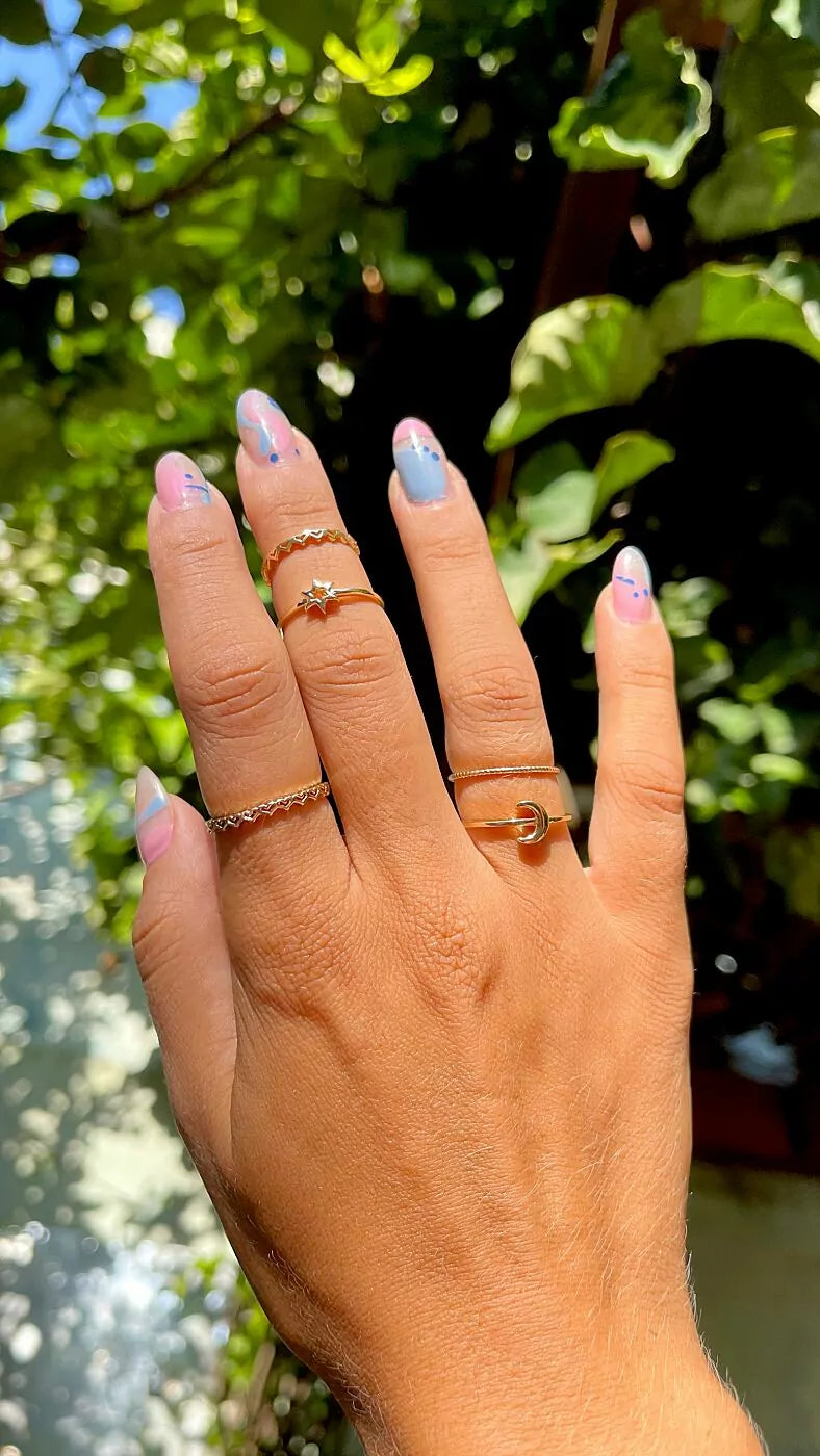 RINGS SET OF 5 MOON STAR