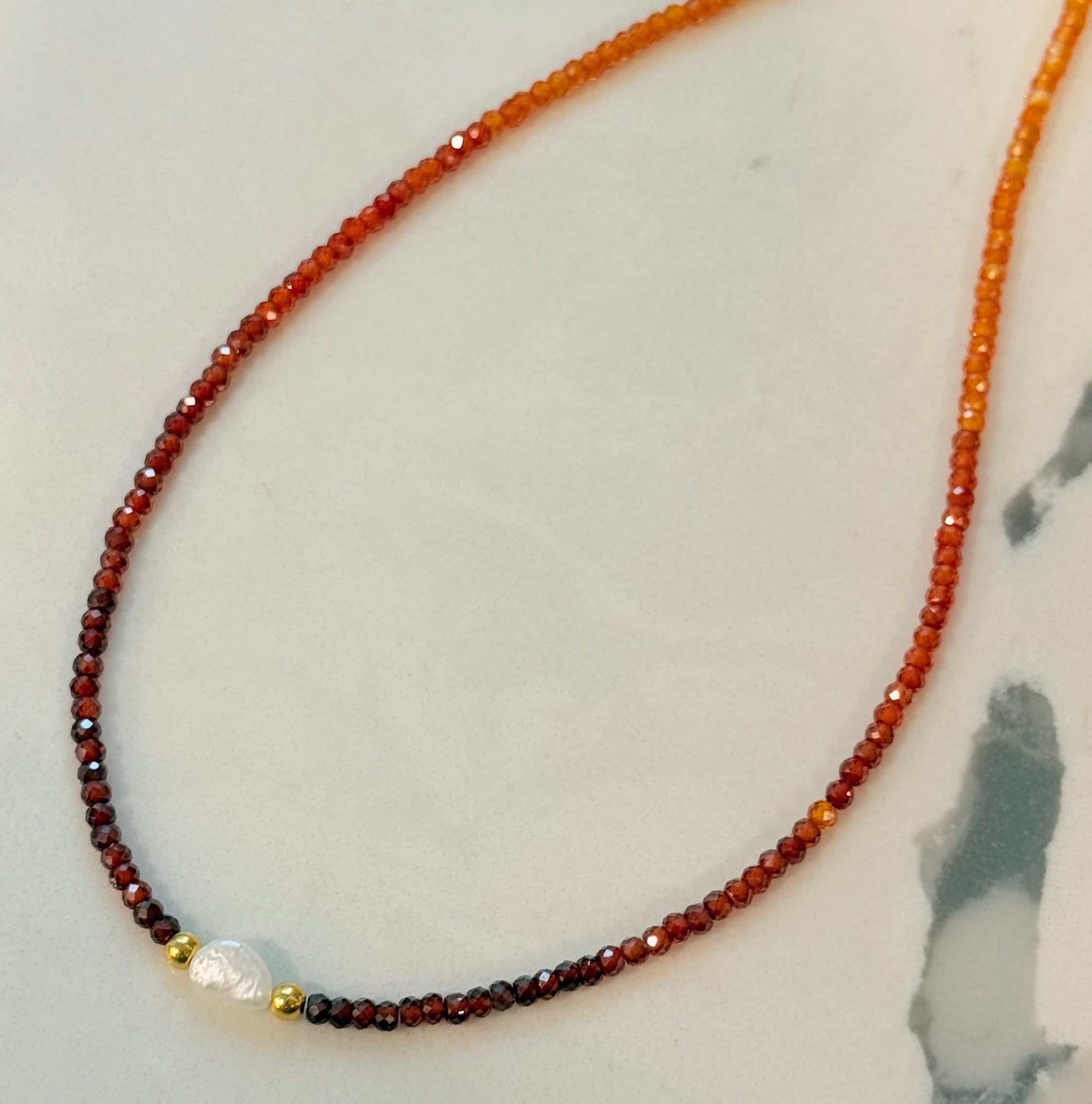 NECKLACE OMBRÉ CRYSTALS SUMMER FUN WITH BAROQUE PEARL