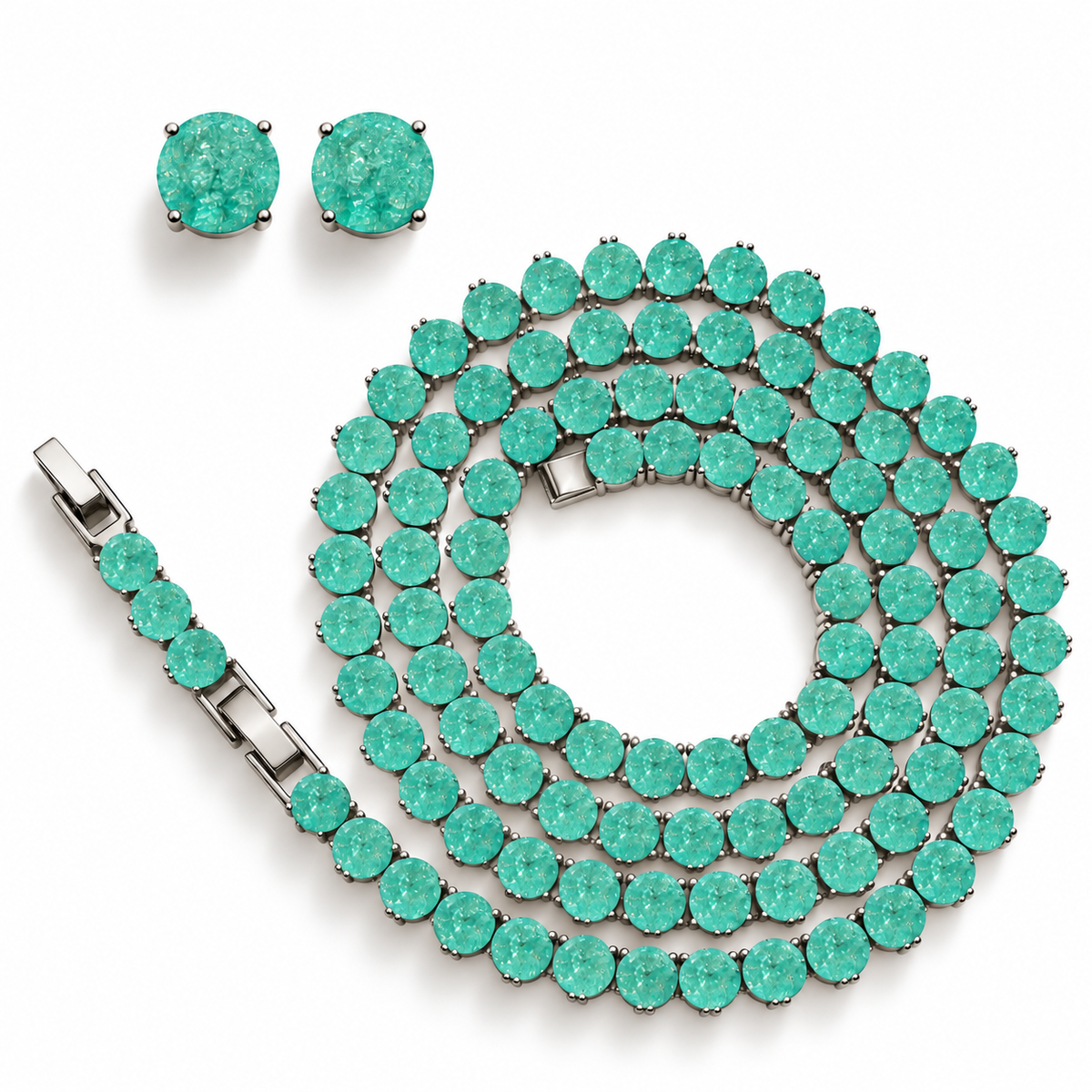 NECKLACE RIVIERA CANDY COLORS CUBIC ZIRCONIA 4mm