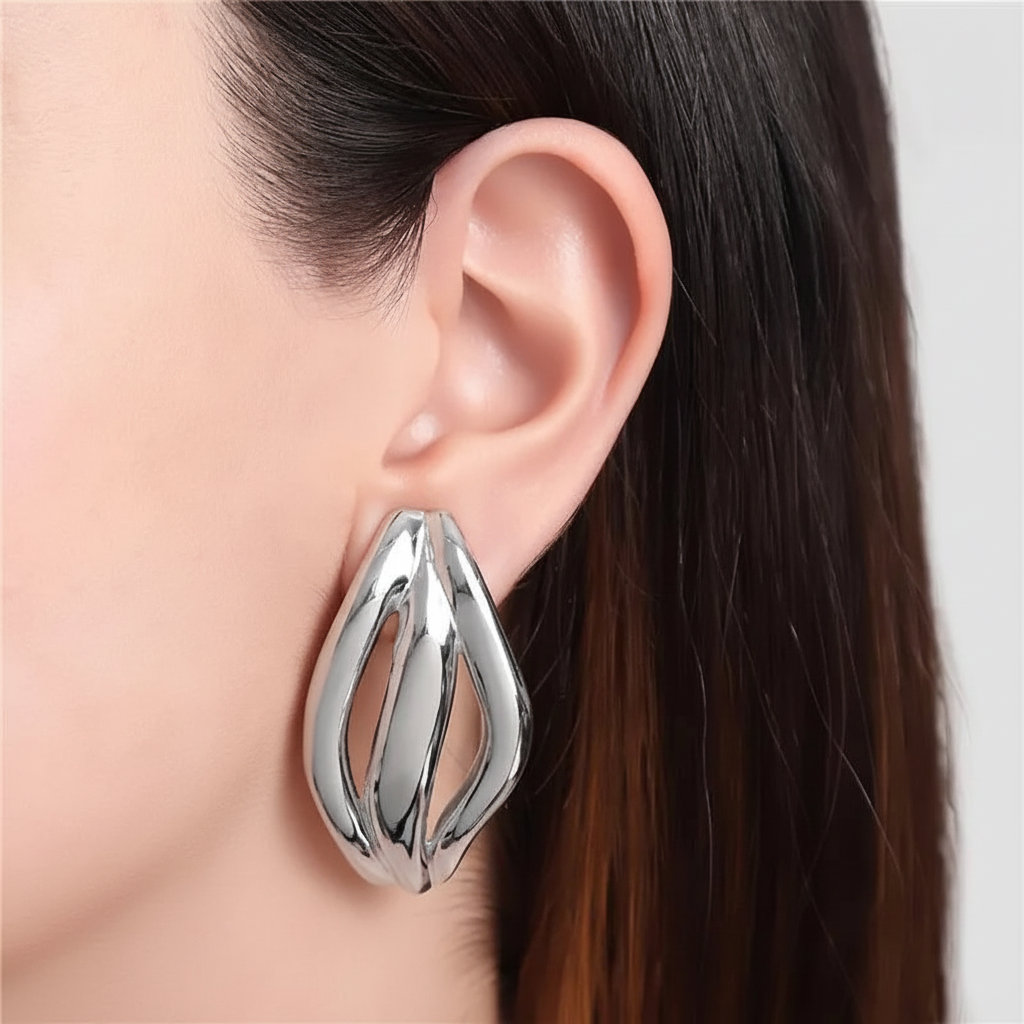 EARRINGS MAXI 3 ORGANIC WAVES