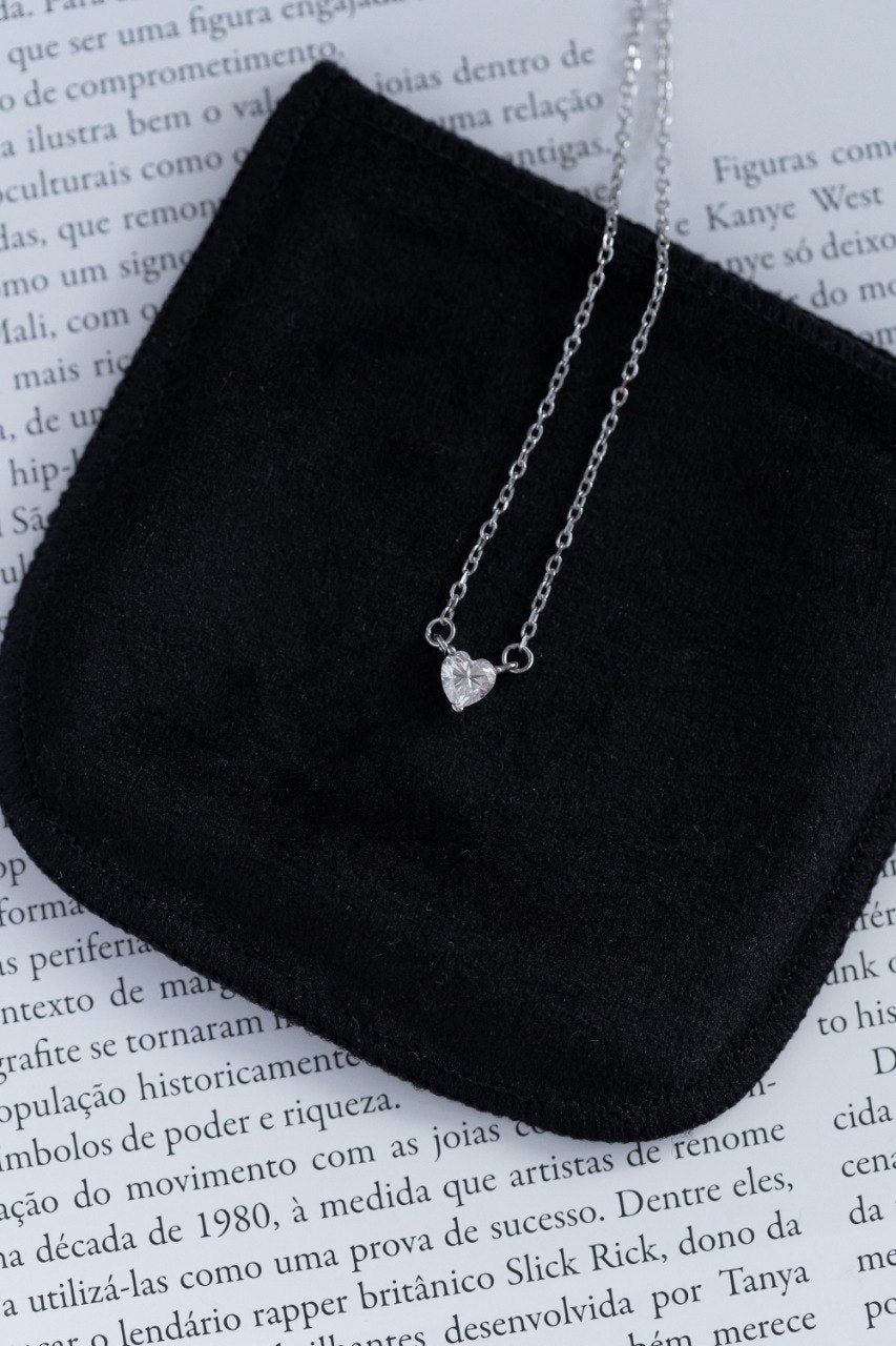 COLAR MOISSANITA CORAÇÃO