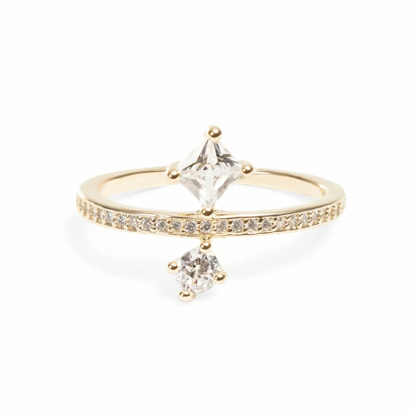 RING SQUARE AND CIRCLE CUBIC ZIRCON size 🇧🇷20/🇺🇸8