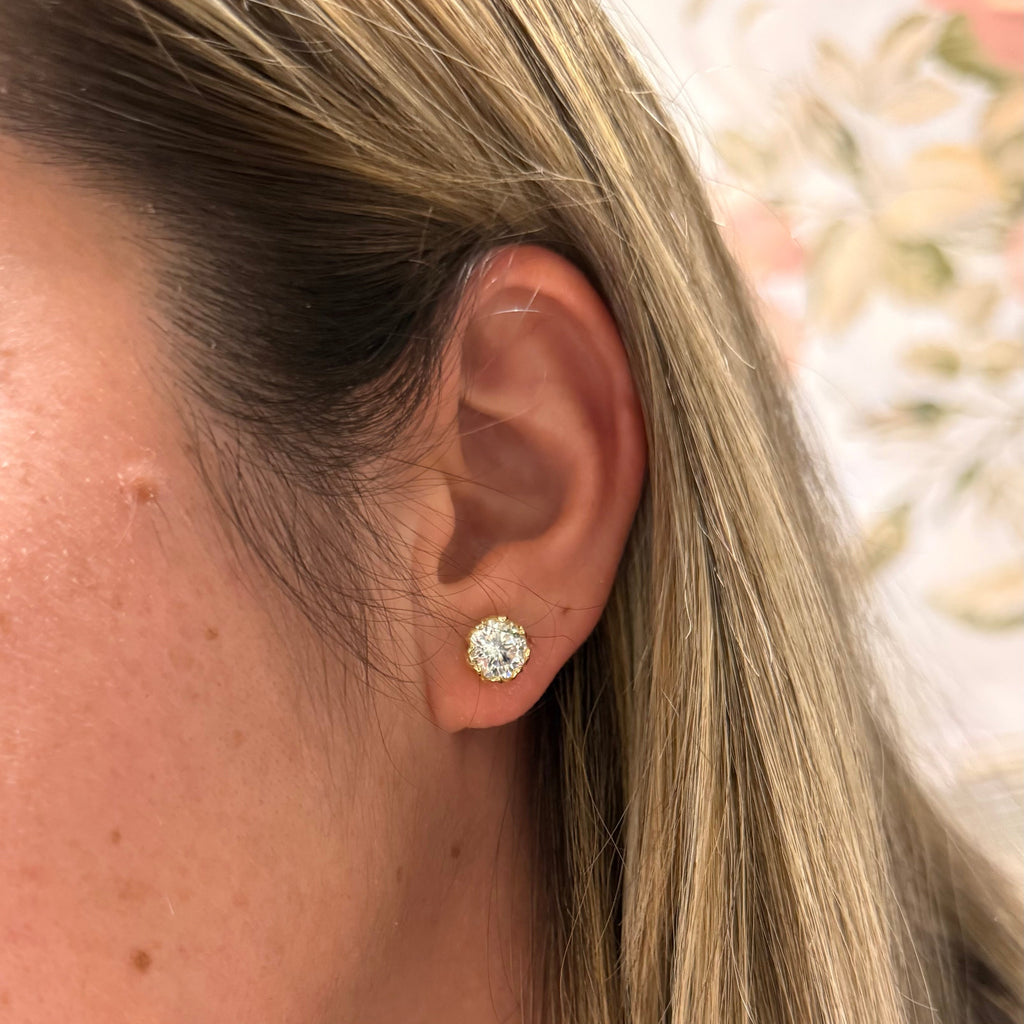 EARRING STUDS 2CT MOISSANITE 8mm