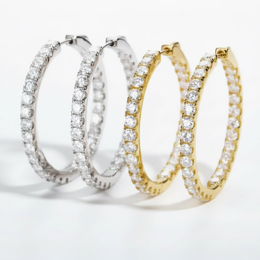 EARRING HOOPS ELEGANT CUBIC ZIRCONIA