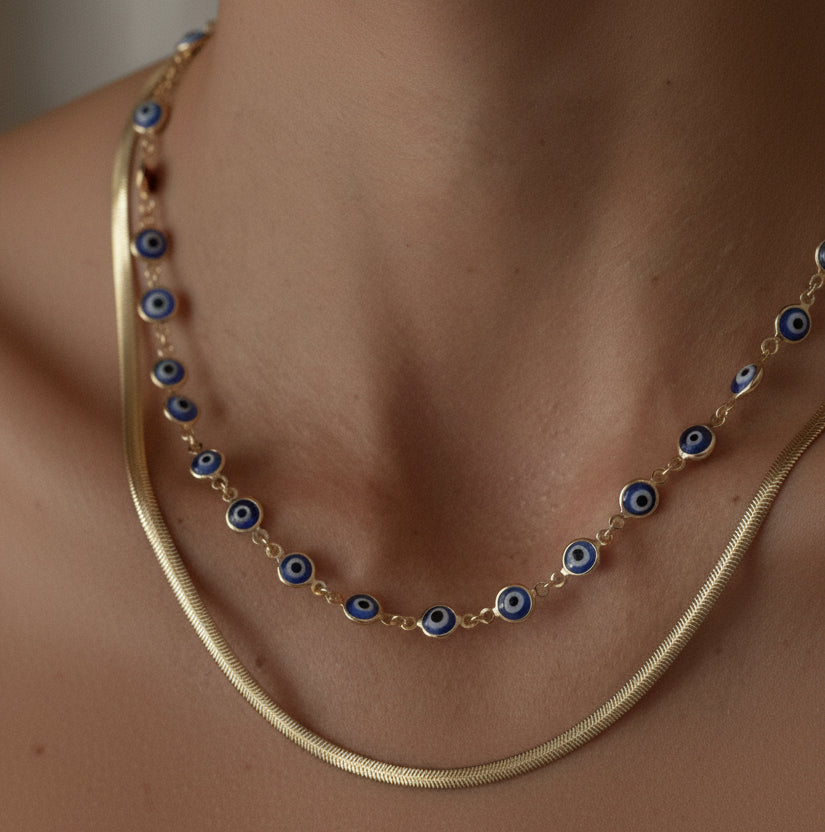 NECKLACE CHOKER GREEK DEVIL EYE