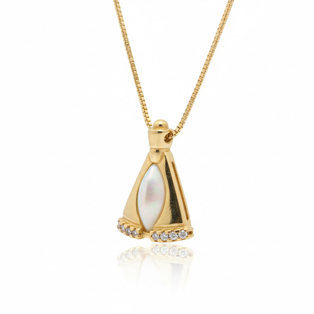 NECKLACE OUR LADY APARECIDA WITH A PEARL