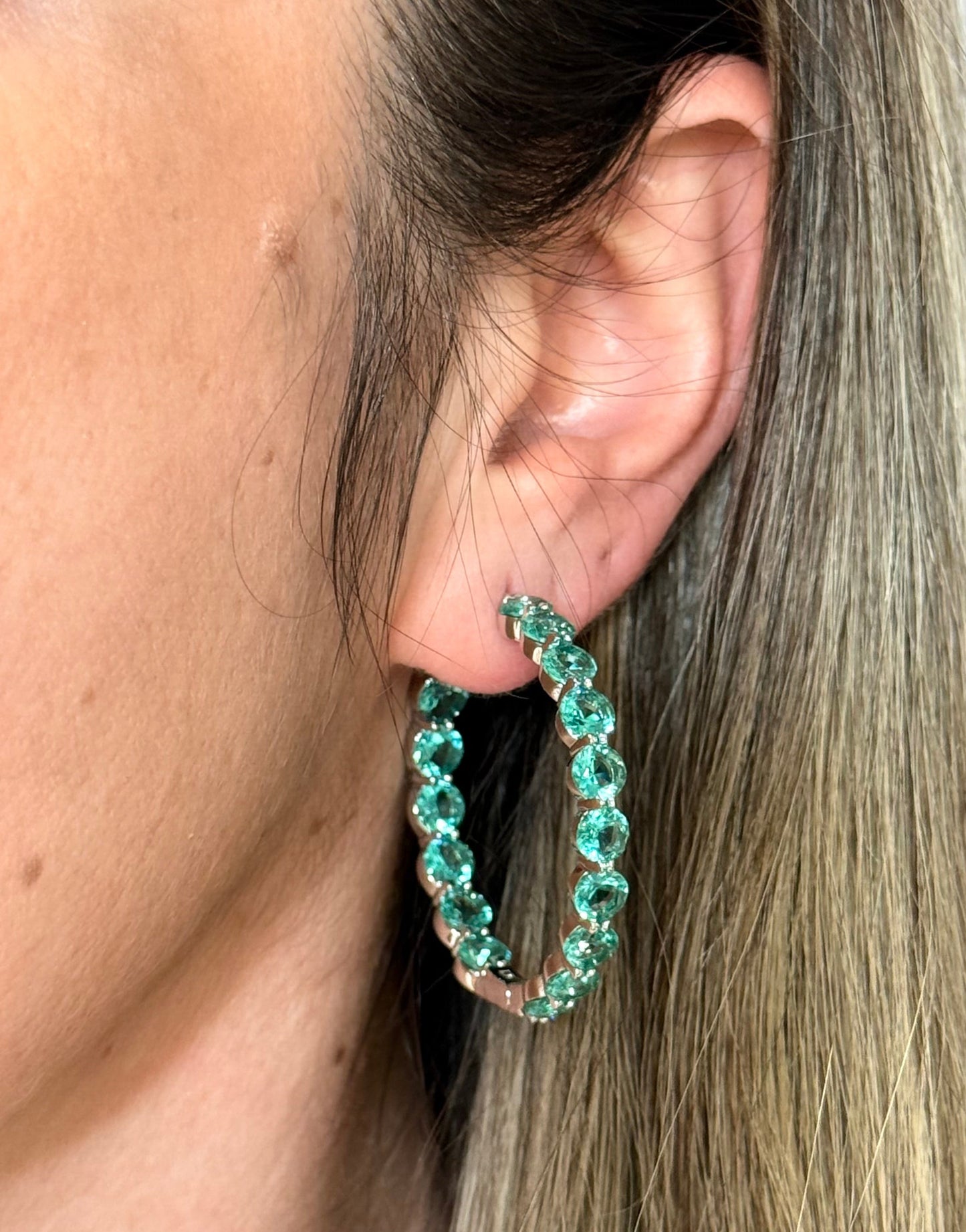 EARRING HOOPS LUXURIOUS CUBIC ZIRCONIA