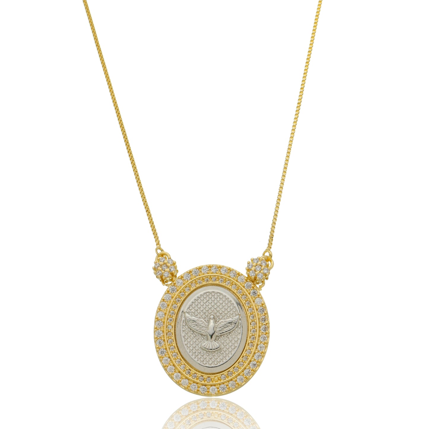 NECKLACE HOLY SPIRIT MEDAL GOLD/SILVER