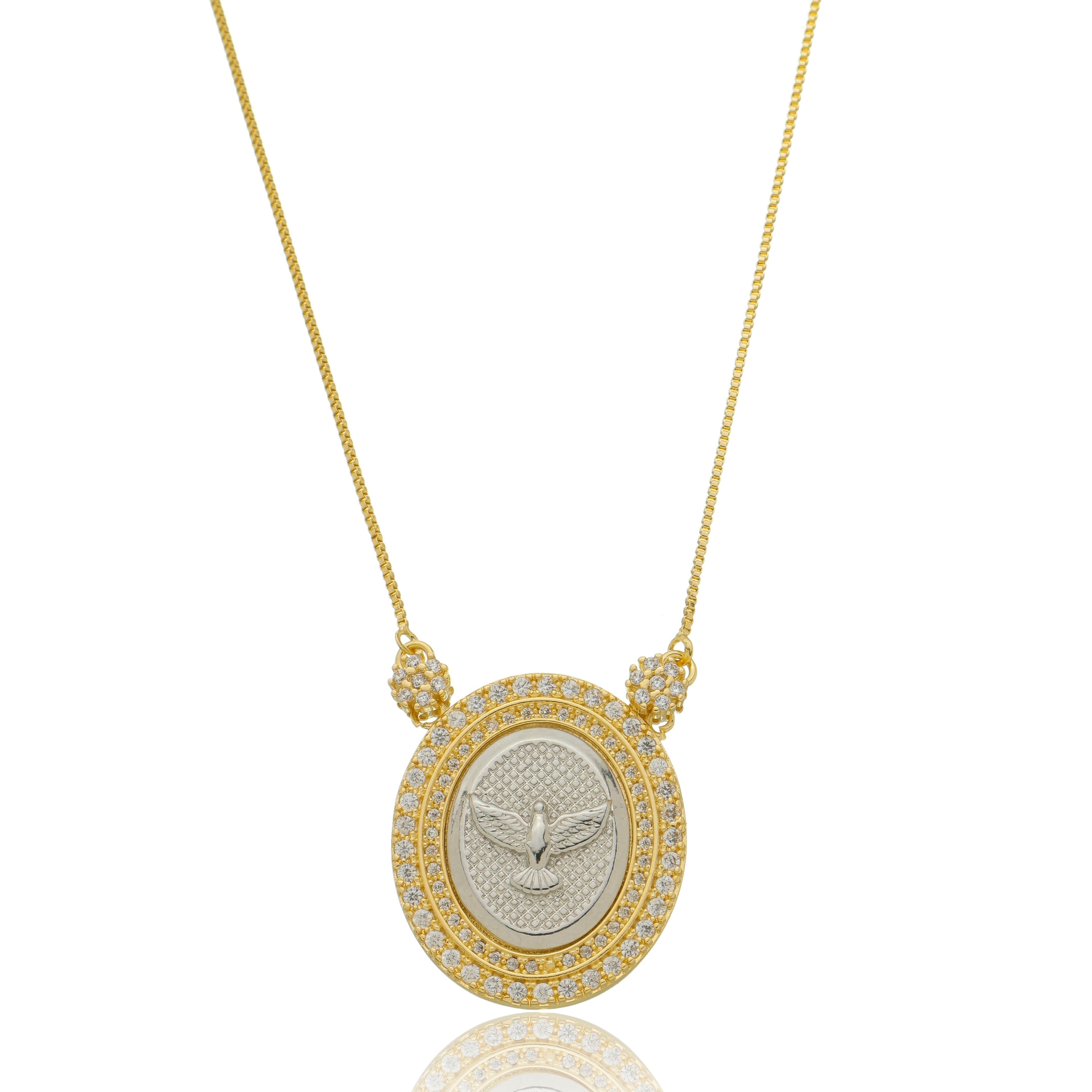 NECKLACE HOLY SPIRIT MEDAL GOLD/SILVER