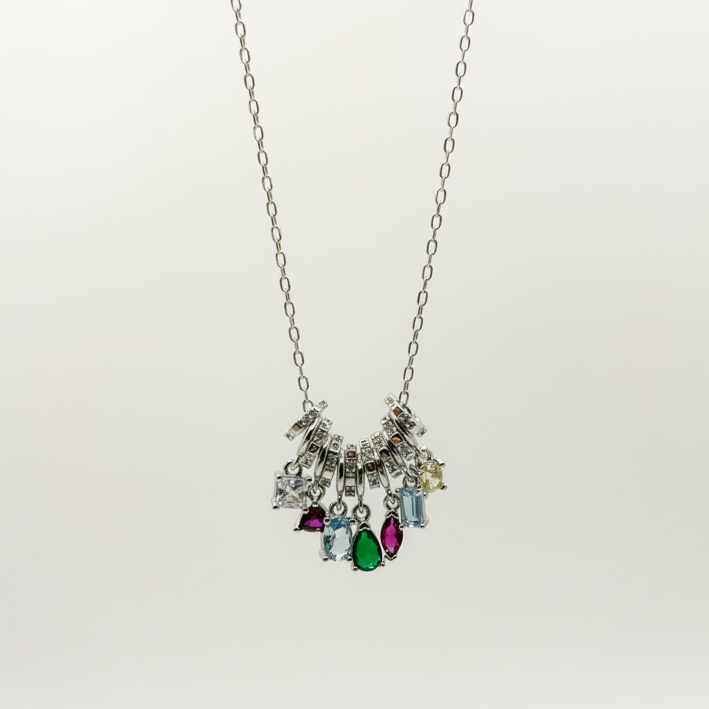 NECKLACE CUBIC ZIRCONIA GEOMETRIC PENDANTS