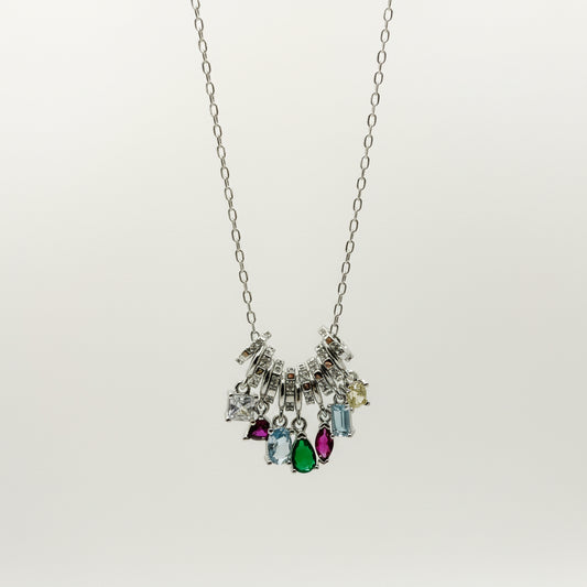 NECKLACE CUBIC ZIRCONIA GEOMETRIC PENDANTS