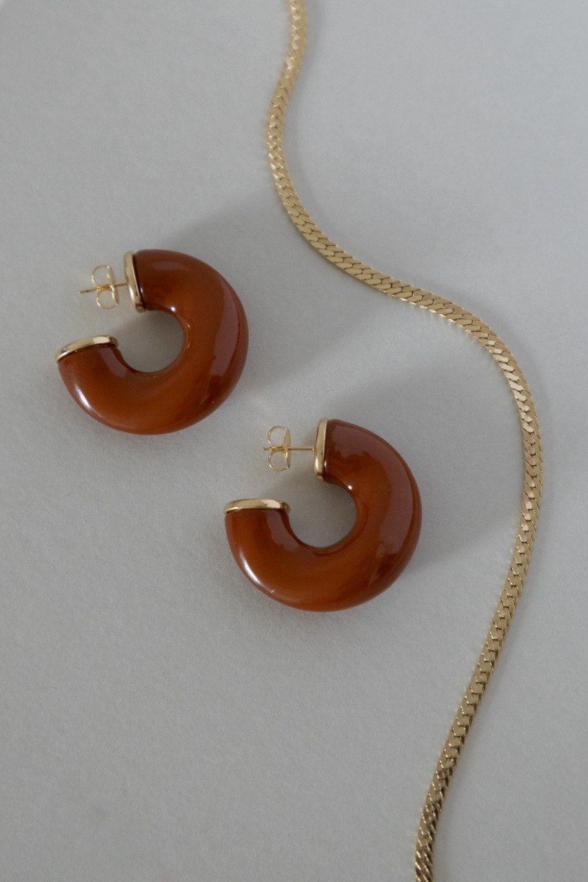 EARRING HOOPS MODERN RESIN