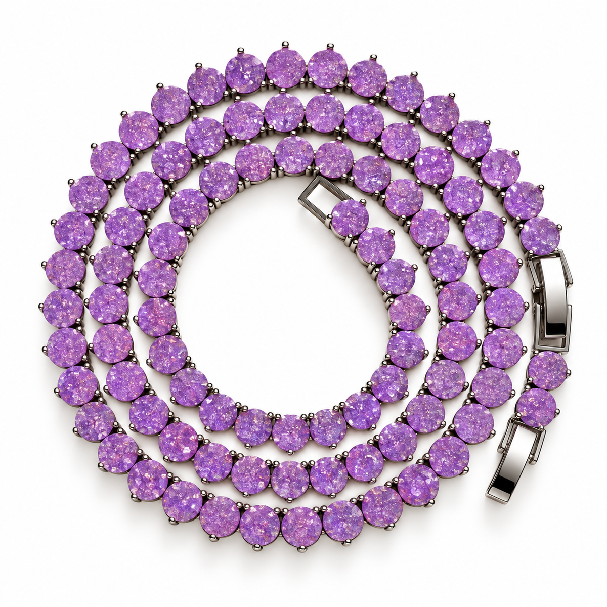NECKLACE RIVIERA CANDY COLORS CUBIC ZIRCONIA 4mm
