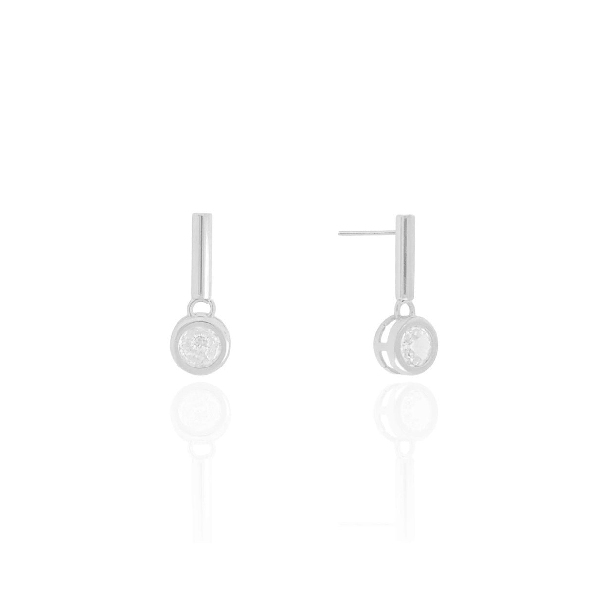 EARRINGS VERTICAL BAR WITH CUBIC ZIRCON