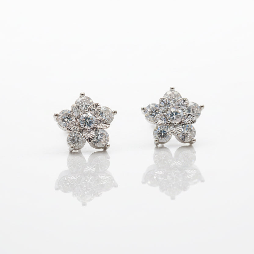 EARRINGS FLOWER MOISSANITE 4.6ct