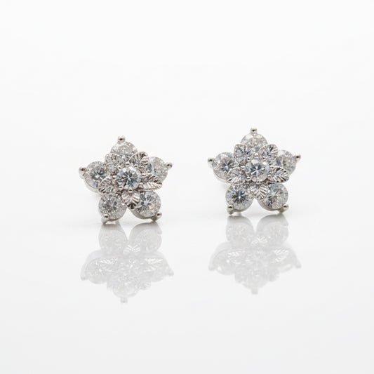 EARRINGS FLOWER MOISSANITE 4.6ct