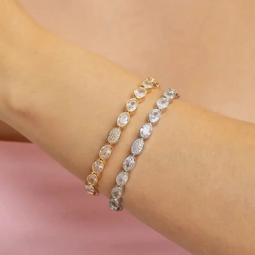 BRACELET BANGLE OVAL CUBIC ZIRCONIA DELUXE