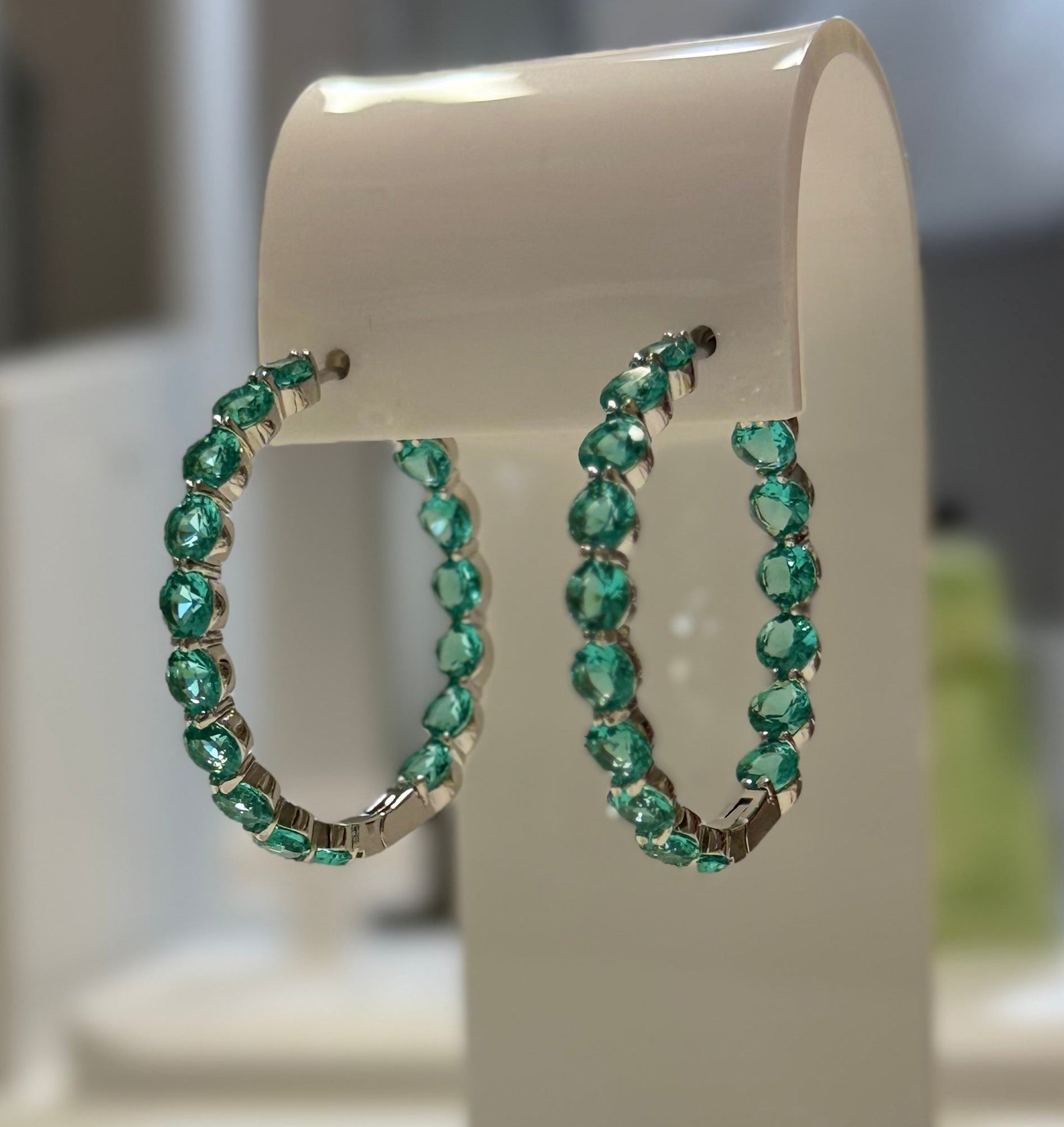 EARRING HOOPS LUXURIOUS CUBIC ZIRCONIA