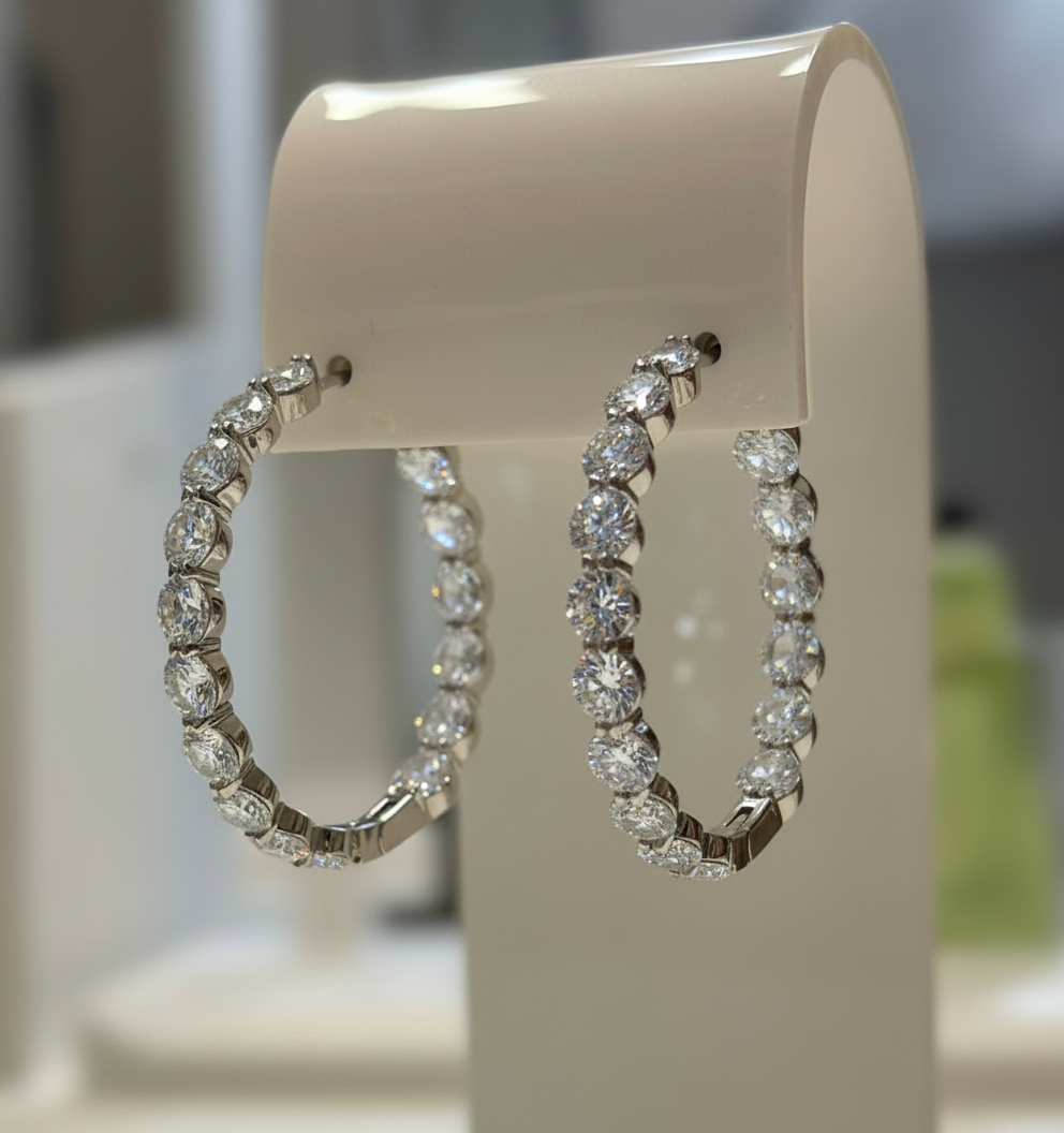 EARRING HOOPS LUXURIOUS CUBIC ZIRCONIA