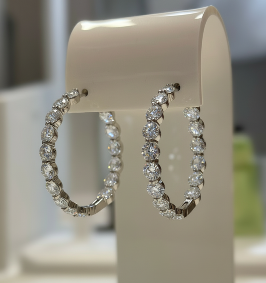 EARRING HOOPS LUXURIOUS CUBIC ZIRCONIA