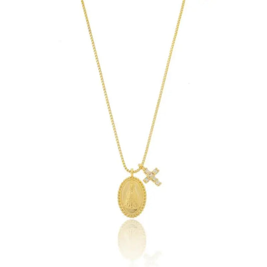 NECKLACE OUR LADY APARECIDA WITH CROSS