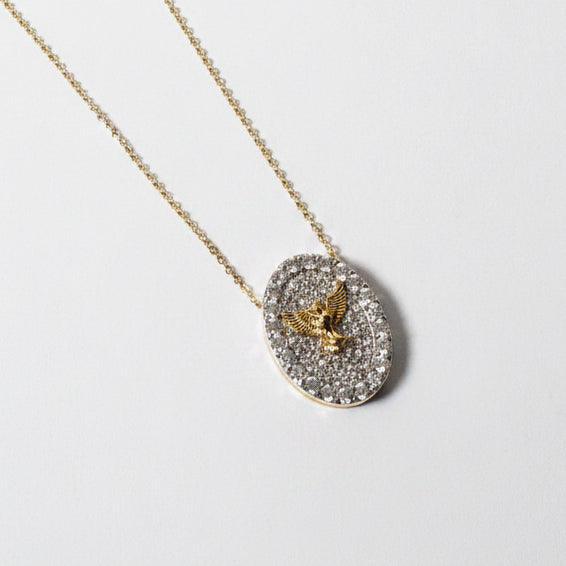 NECKLACE HOLY SPIRIT PAVE CUBIC ZIRCONIA