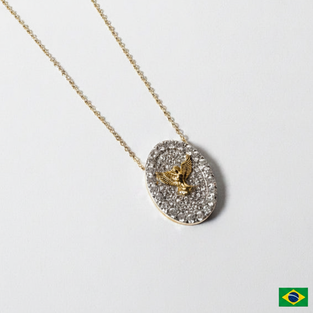 NECKLACE HOLY SPIRIT PAVE CUBIC ZIRCONIA