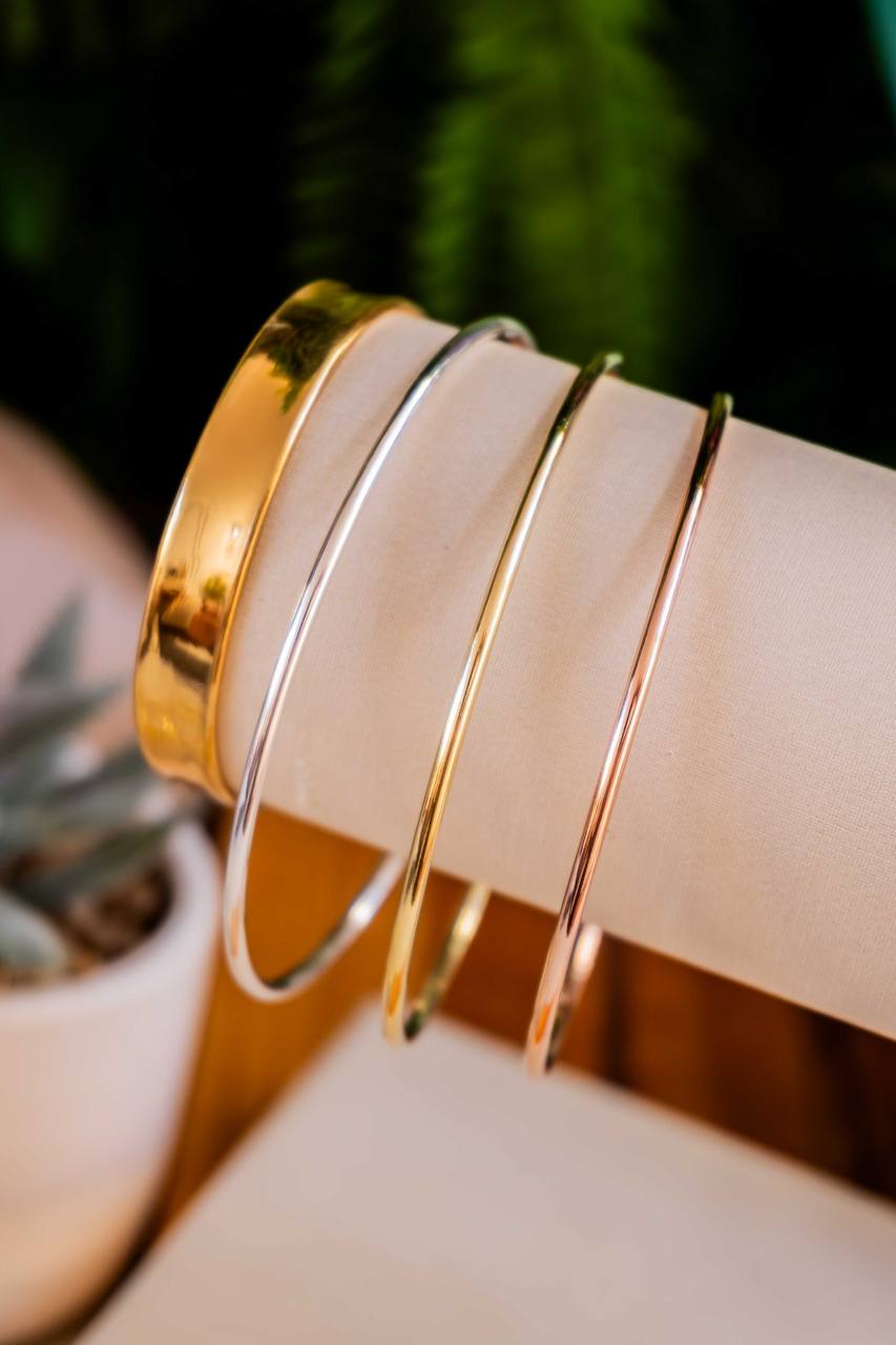BRACELET SET OF 3 BANGLES GOLD/SILVER/ROSE