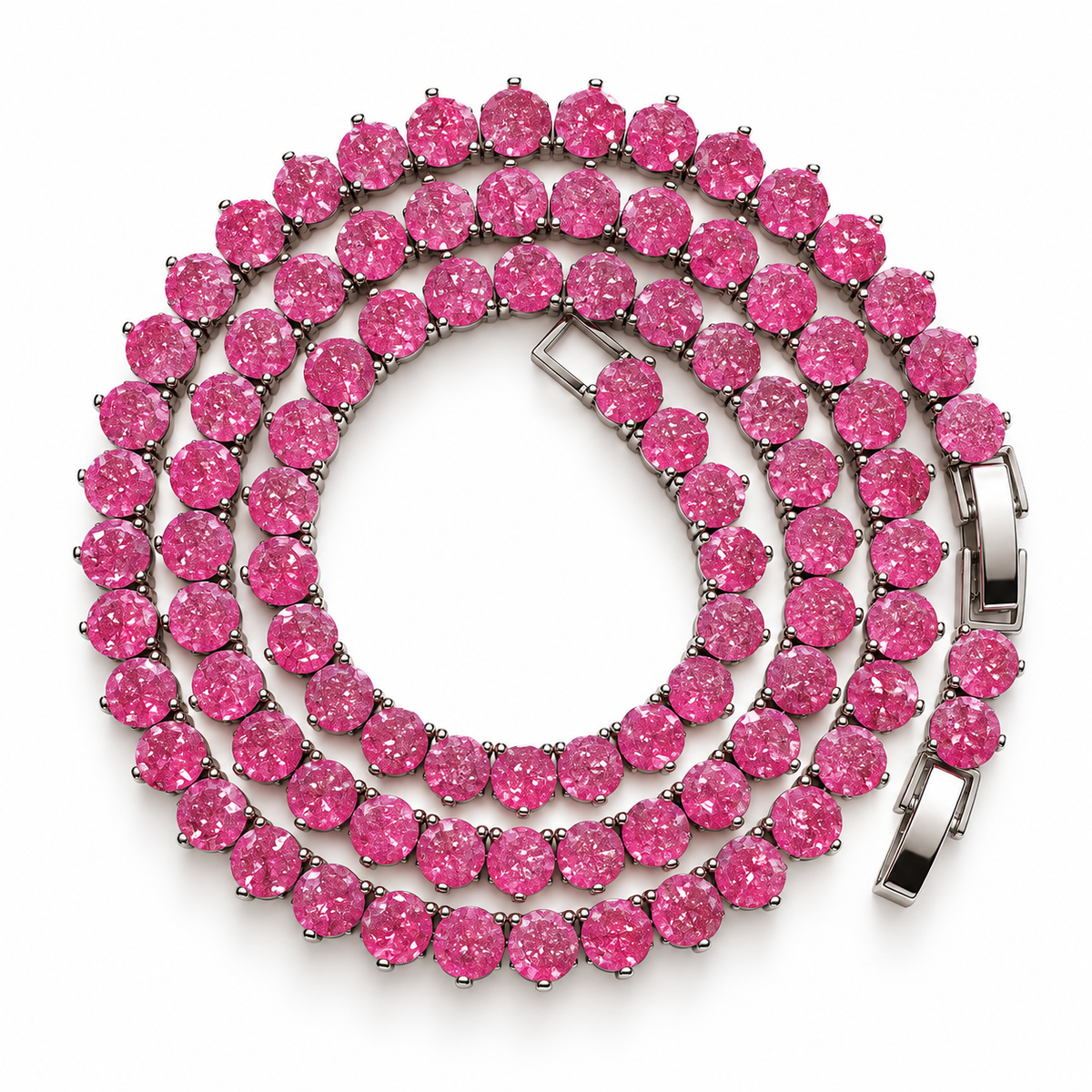 NECKLACE RIVIERA CANDY COLORS CUBIC ZIRCONIA 4mm