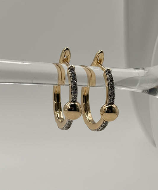 EARRING HOOPS CENTER SPHERE