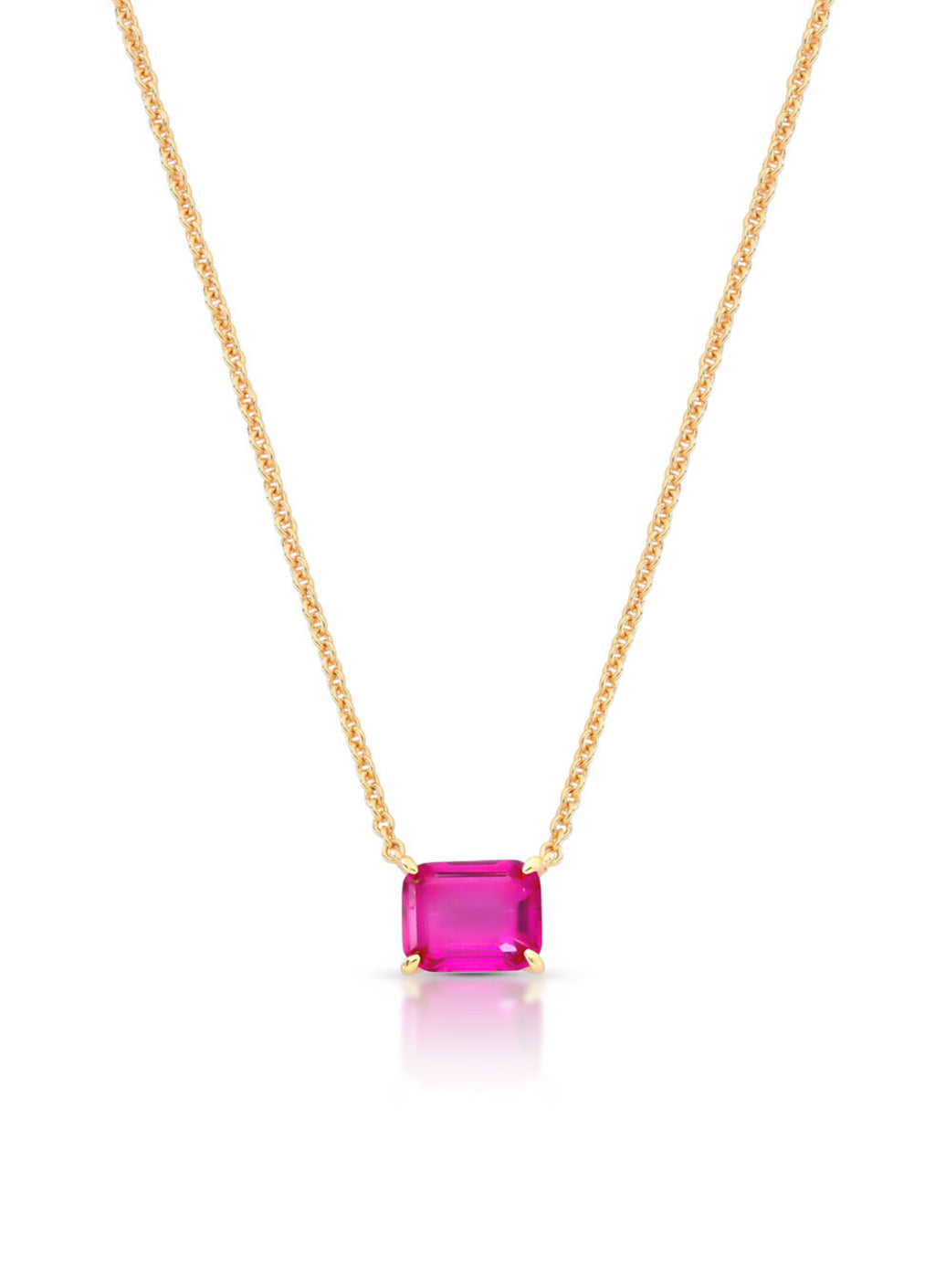 NECKLACE RECTANGLE CUBIC ZIRCONIA PENDANT