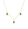 NECKLACE BROWN TOPAZ RECTANGLE CRYSTALS