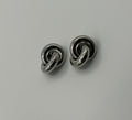 EARRING KNOT WHITE RHODIUM PLATED