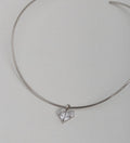 NECKLACE CHOKER WIRE HEART CUBIC ZIRCONIA