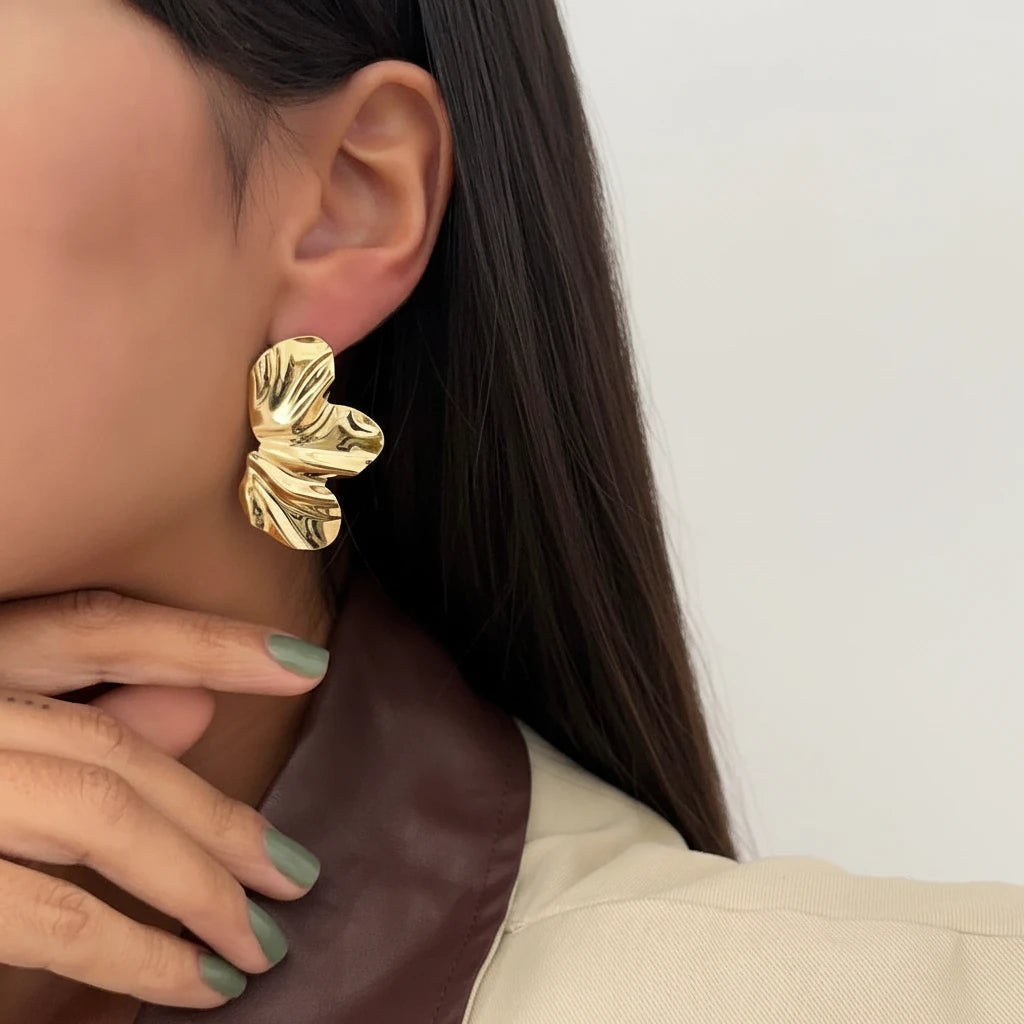 EARRINGS HALF FLOWER