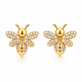 EARRING STUDS BEE WITH CRYSTALS