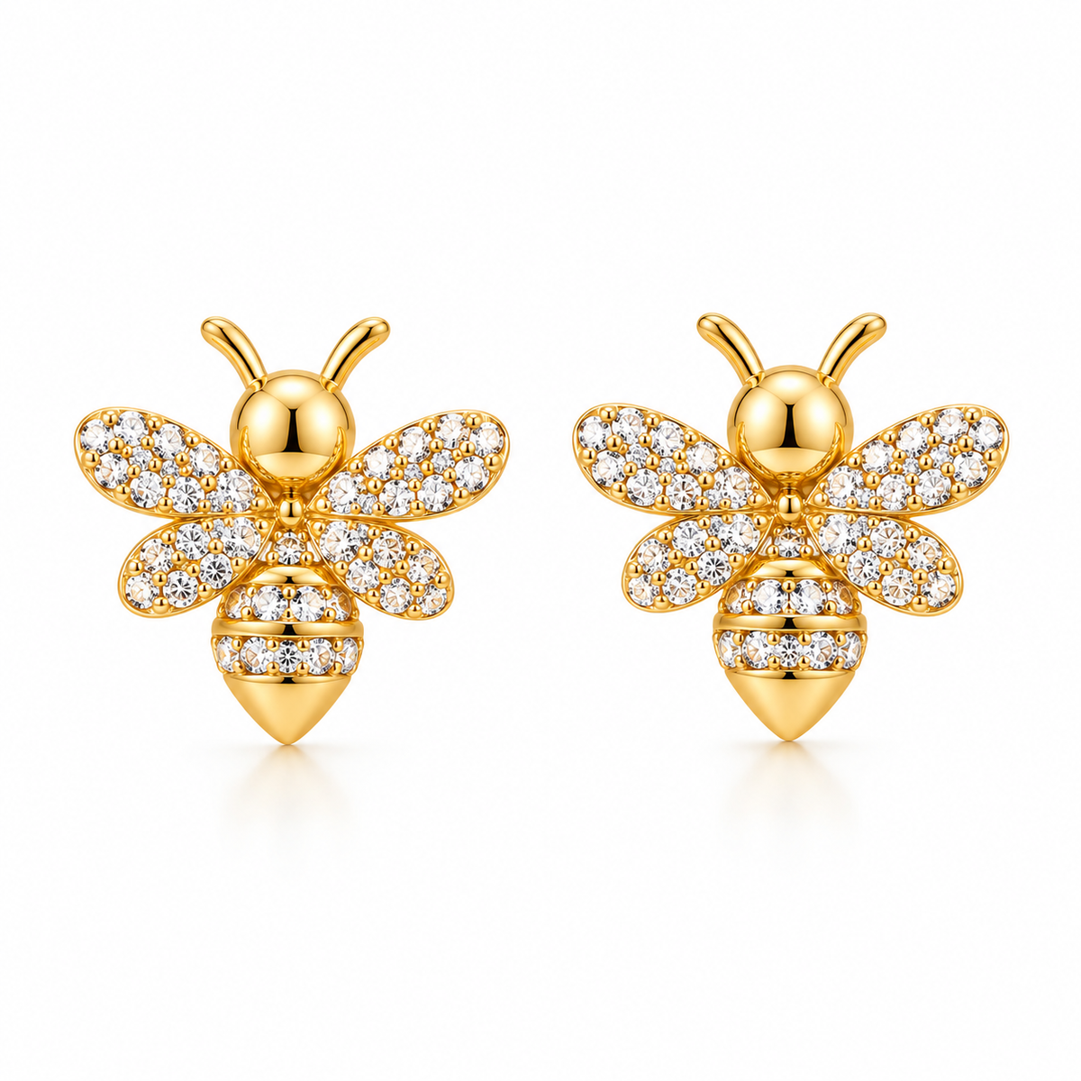 EARRING STUDS BEE WITH CRYSTALS