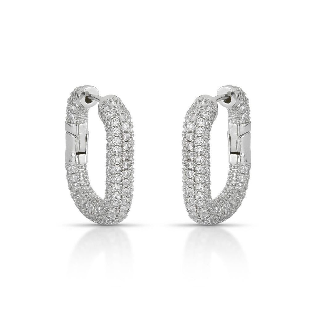 EARRING HOOPS OVAL CUBIC ZIRCON