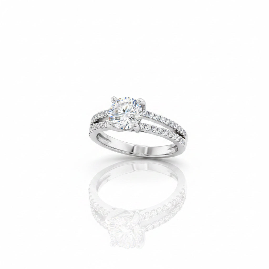 RING DOUBLE OPEN BAND MOISSANITE 1CT