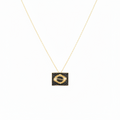 NECKLACE HORIZONTAL BRAZIL FLAG CRYSTALS