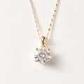 NECKLACE 14K SOLID GOLD ROUND MOISSANITE 2CT PENDANT