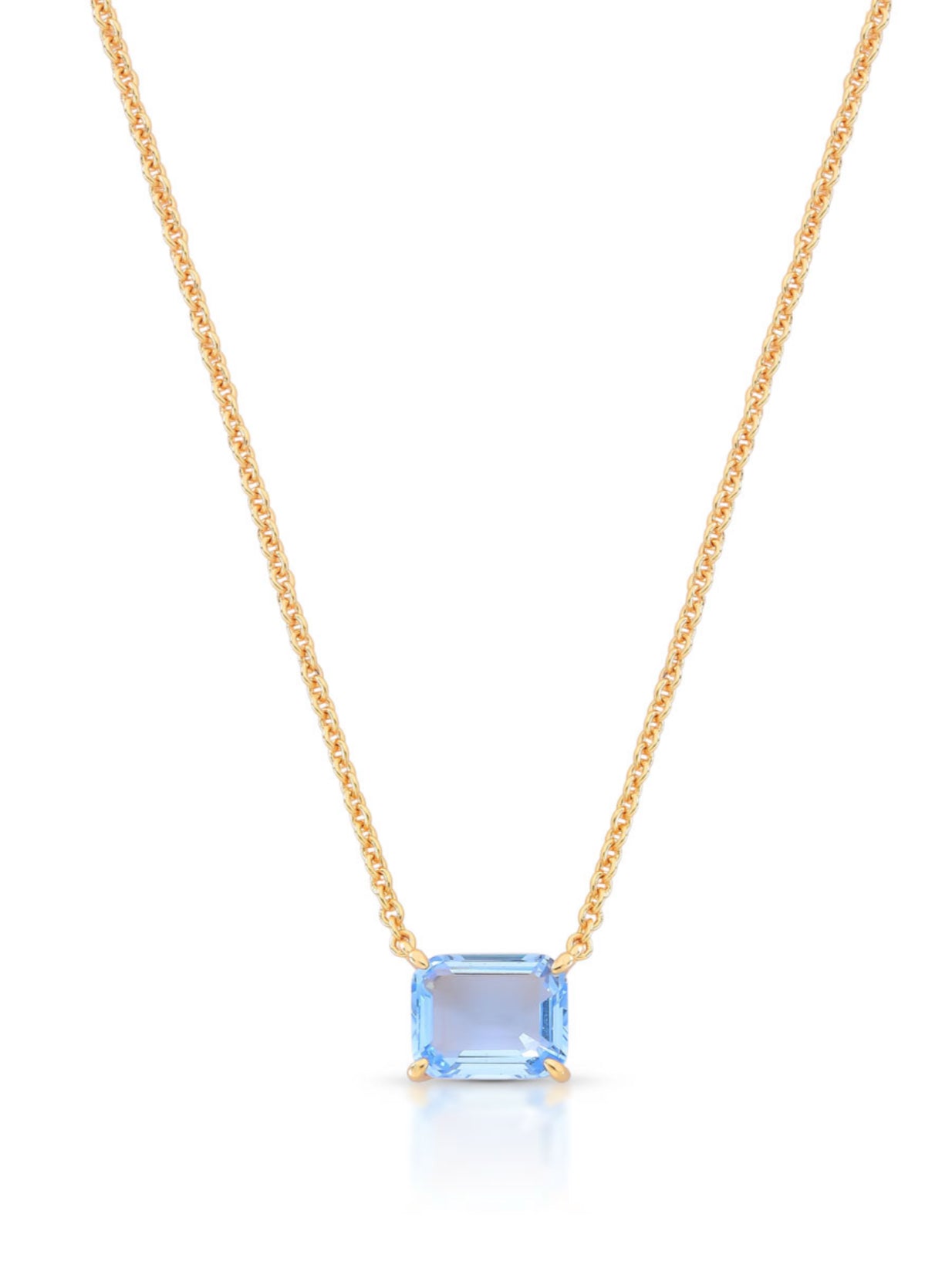 NECKLACE RECTANGLE CUBIC ZIRCONIA PENDANT