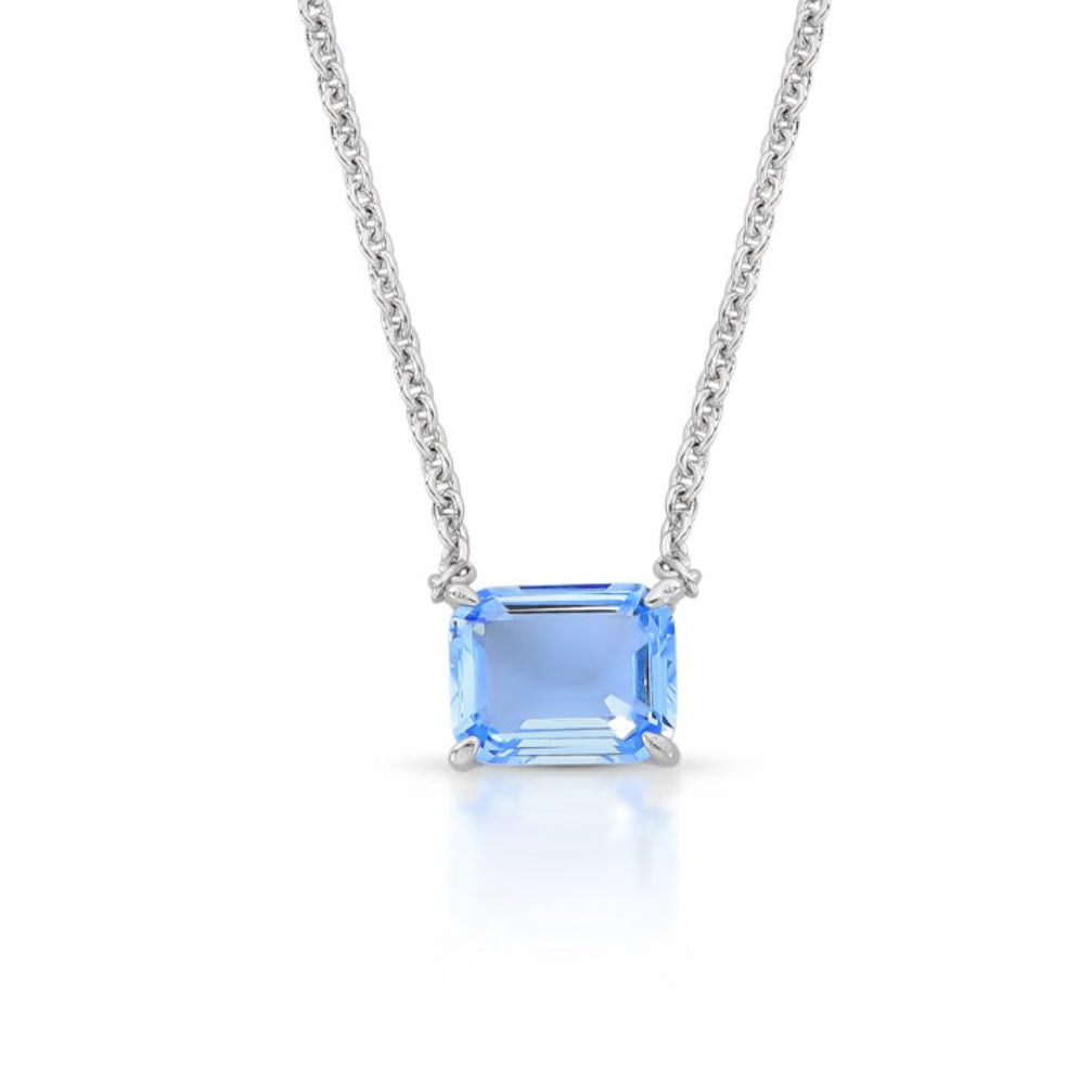 NECKLACE RECTANGLE CUBIC ZIRCONIA PENDANT