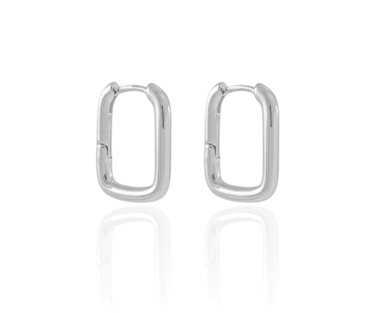 EARRING HOOPS THIN SQUARE