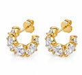 EARRING HOOPS CHUNKY SMALL CUBIC ZIRCONIA