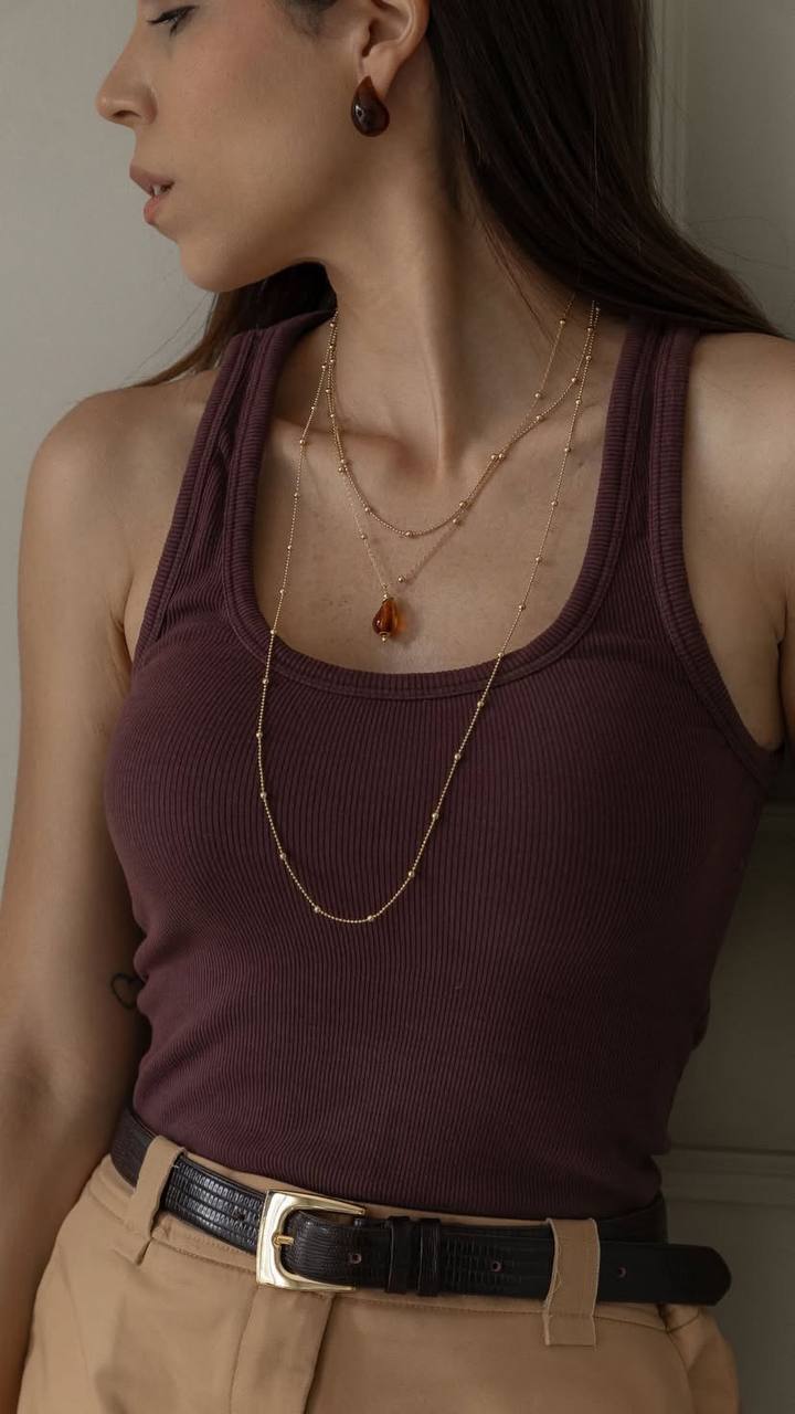 NECKLACE TEARDROP RESIN