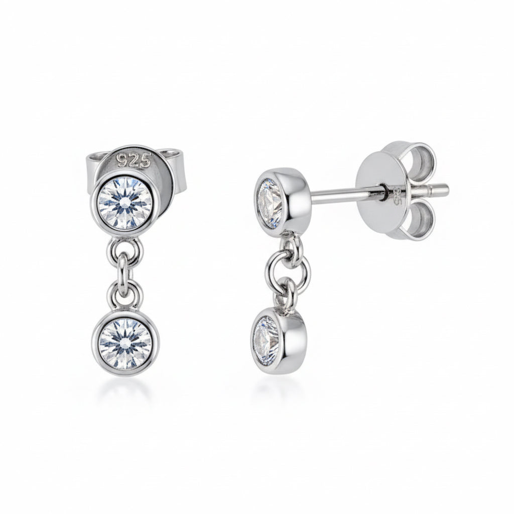 EARRING MOISSANITE DROP 3mm