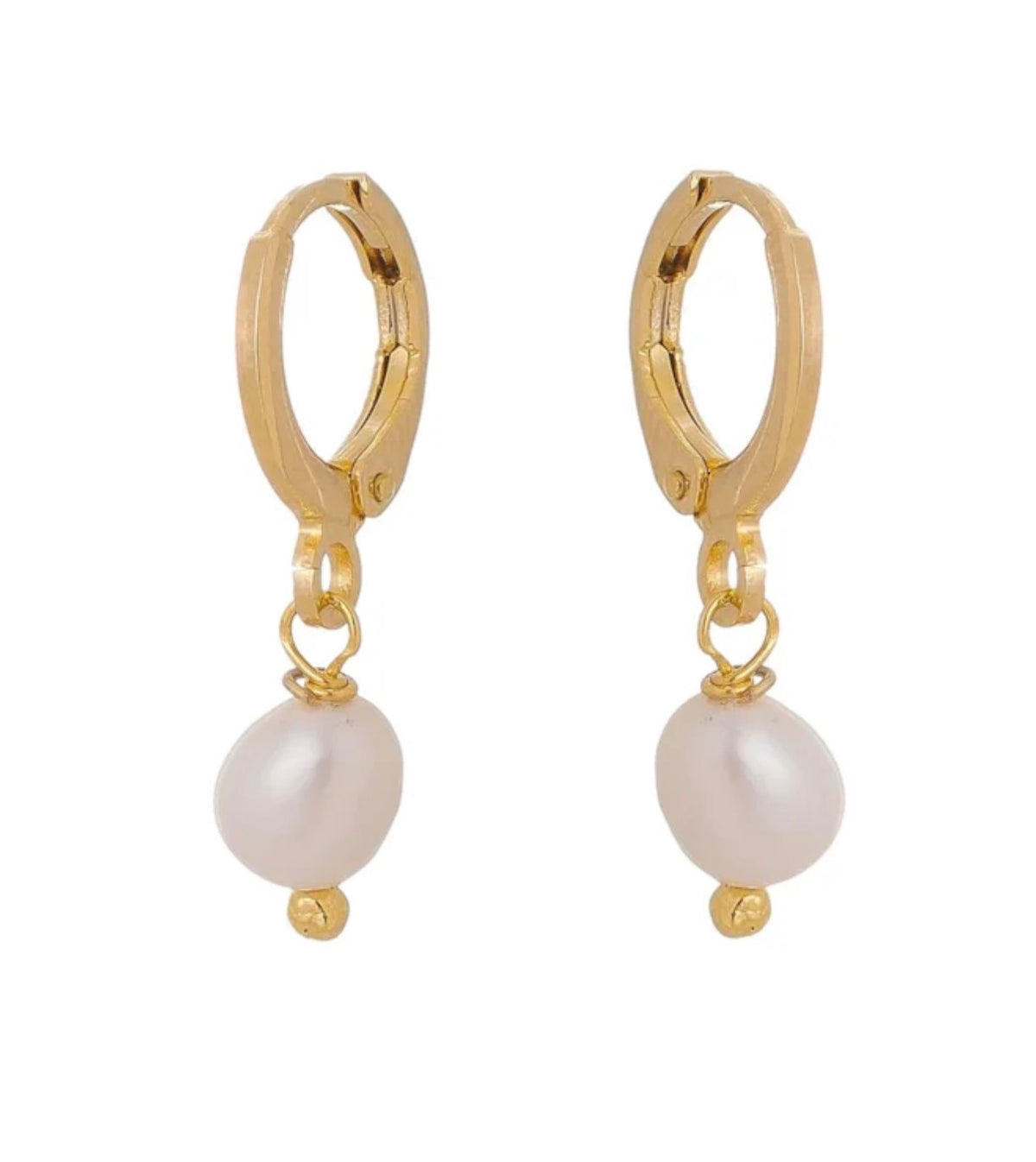 EARRING HOOPS BASIC PEARL