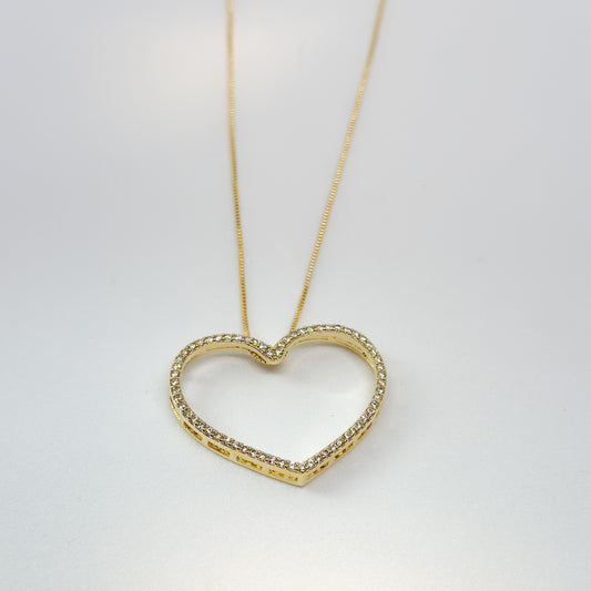 NECKLACE LARGE HEART CUBIC ZIRCON