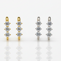 BRINCO MINI ARGOLAS 3 MOISSANITES 3MM CADA